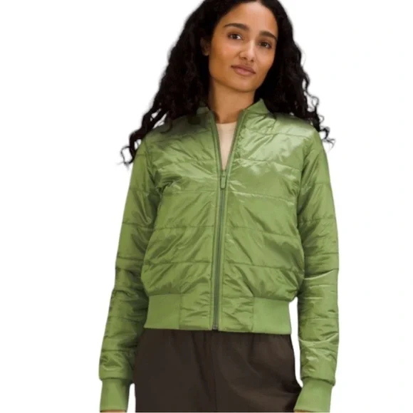 LULULEMON Non Stop Bomber Reversible Jacket in Green Foliage Size 8 and Size 4 - Picture 6 of 16